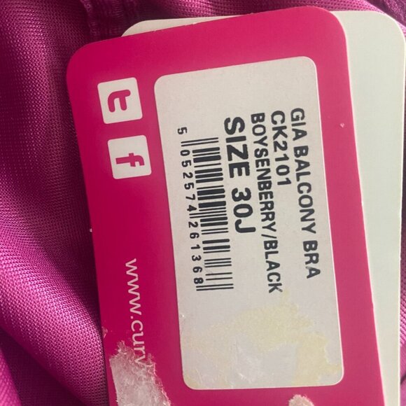 Curvy Kate GIA Balcony Bra US 30J CK2101 Boysenberry/Black - Picture 5 of 5